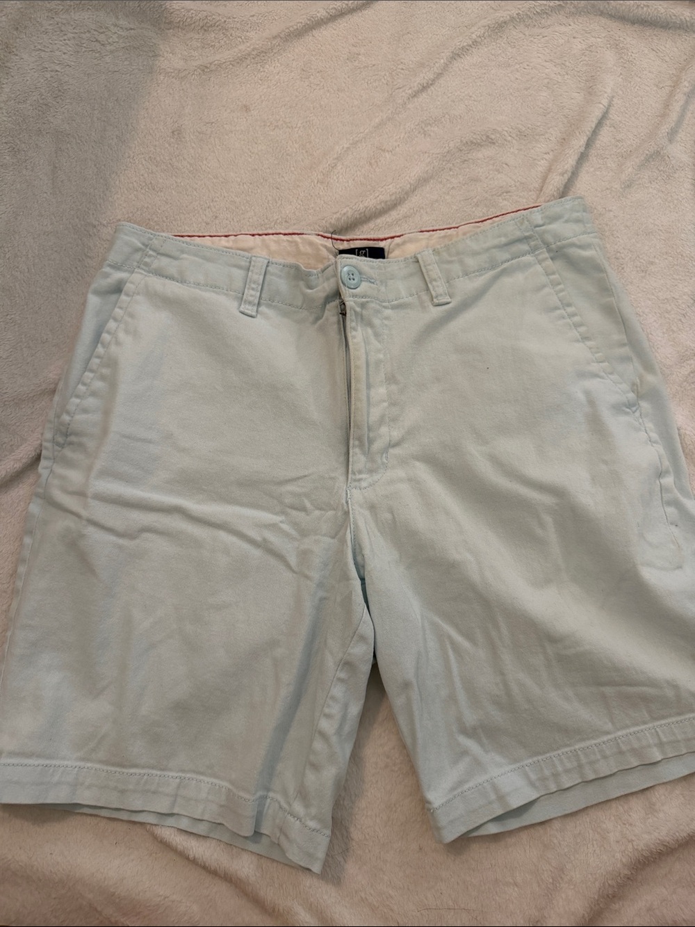 George Pale Blue Flat Front Chino Shorts